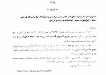 اطلاعیه آسیبشناسی تعدد سامانههای کسبوکار کشور