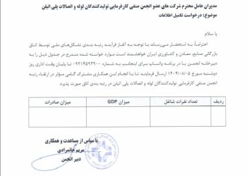 درخواست تکمیل اطلاعات جهت رتبه بندی
