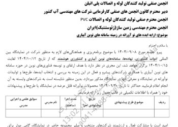 دعوت از شرکتهای تخصصی برای ارائه ایدههای نوآورانه در سامانههای نوین آبیاری